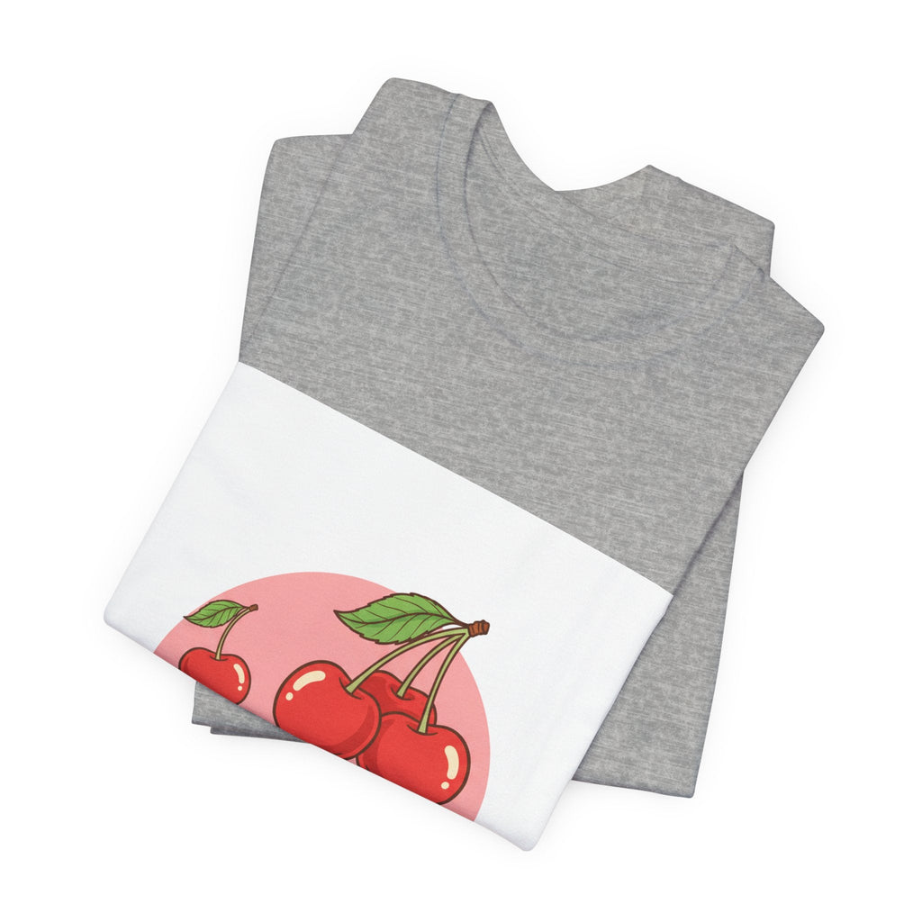 Retro Cherry Graphic Tee | kawaii fruit design, vintage cherry shirt