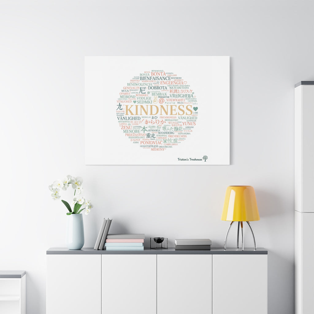Kindness Word Cloud Canvas | Fresh Start Minimalist Wall Art