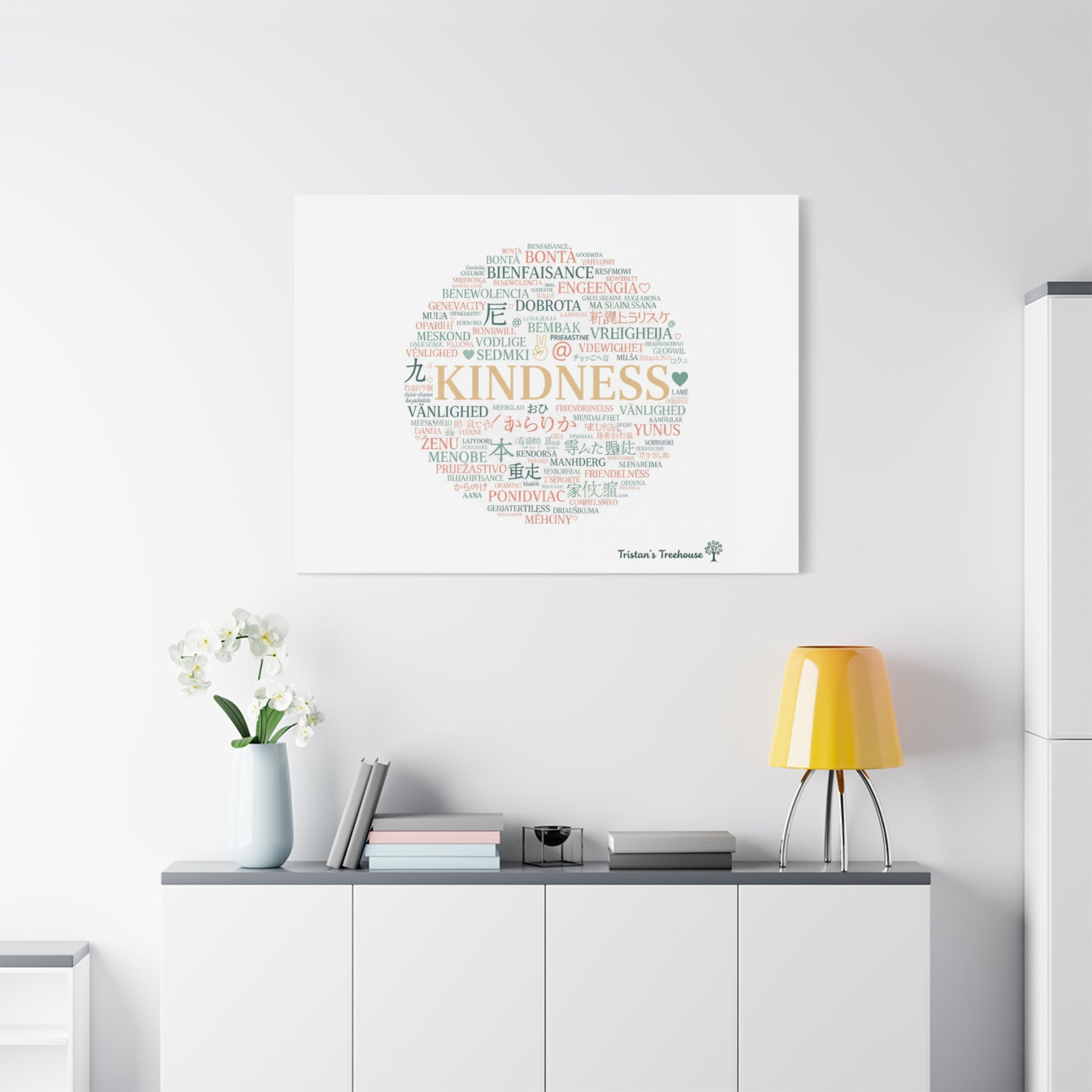 Kindness Word Cloud Canvas | Fresh Start Minimalist Wall Art