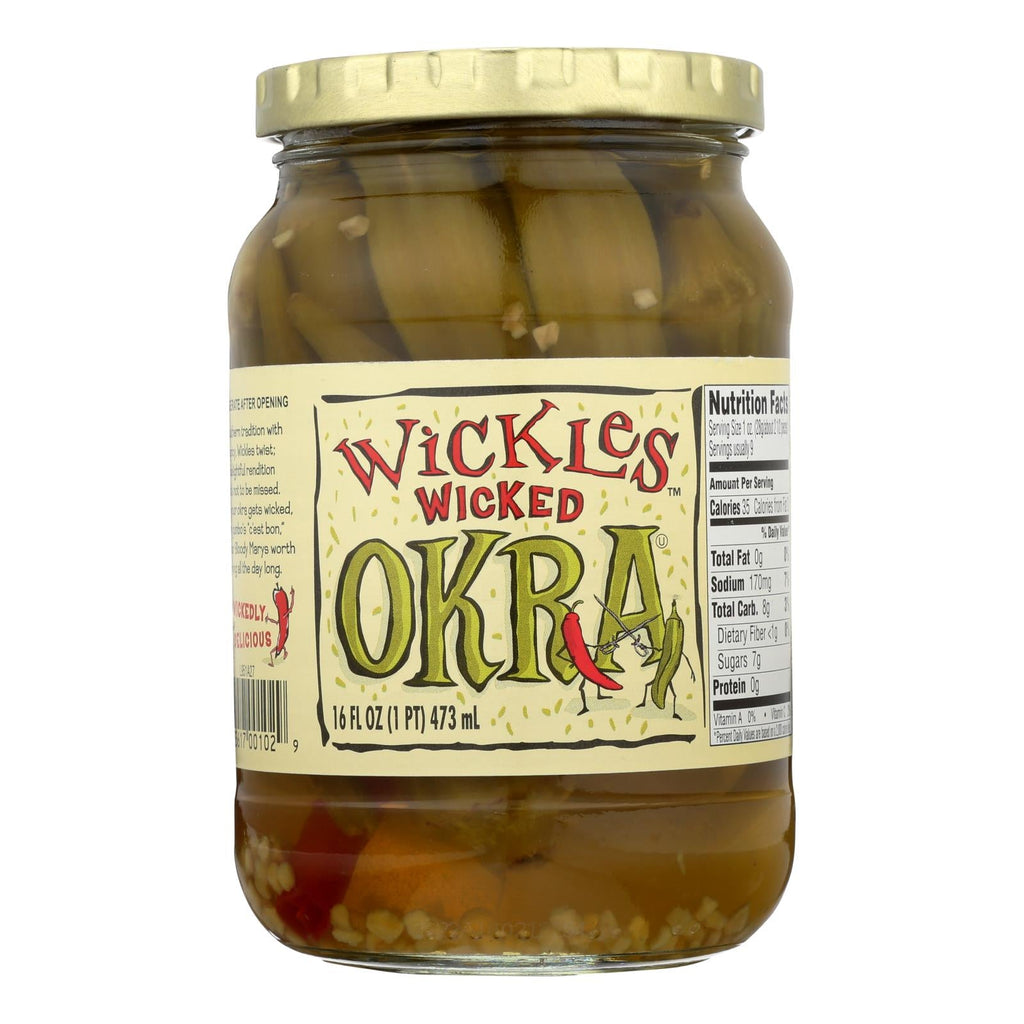 Wickles Wicked Okra, Case of 6, 16 oz Jars