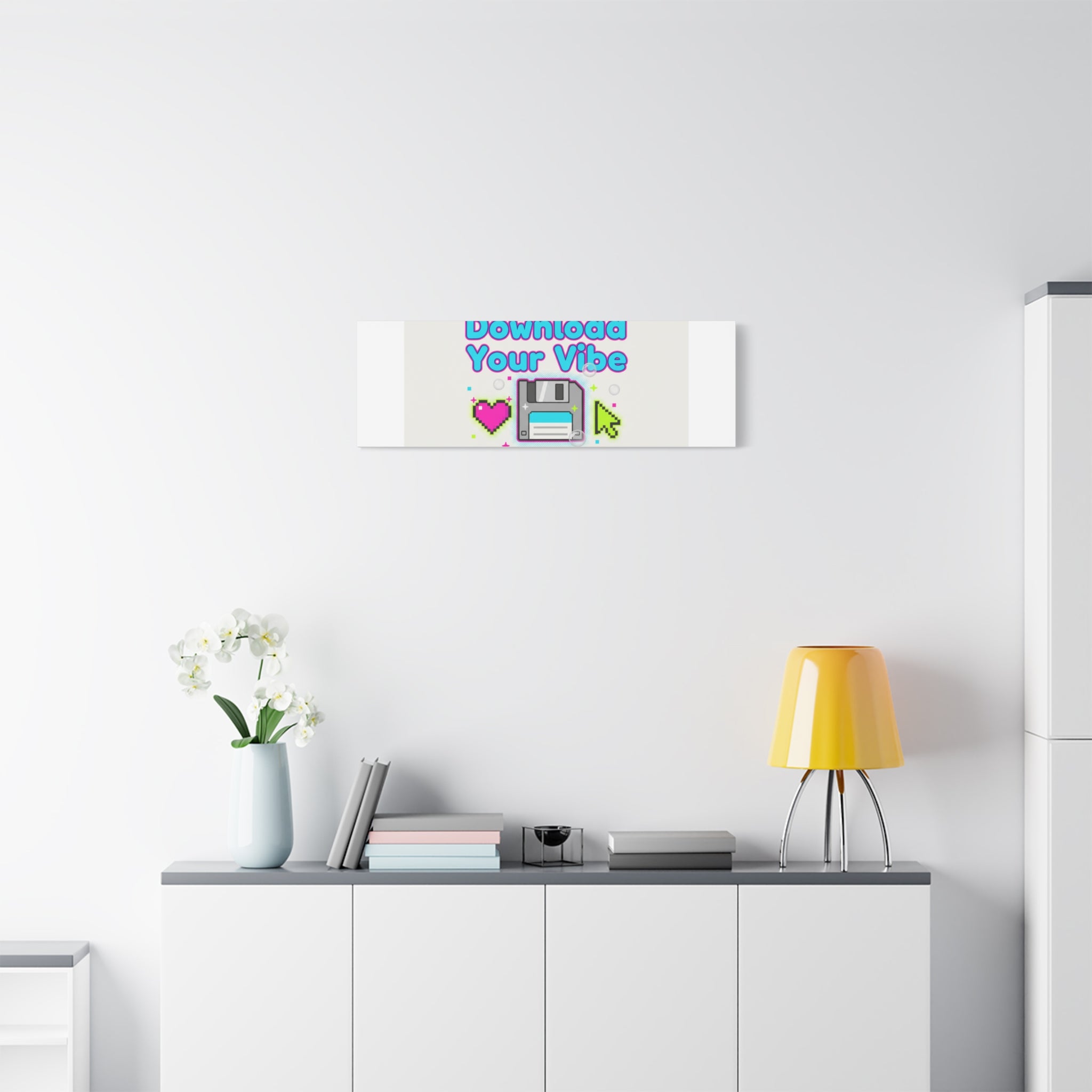 Download Your Vibe Canvas | Y2K Retro Tech, Pixel Floppy Disk Poster