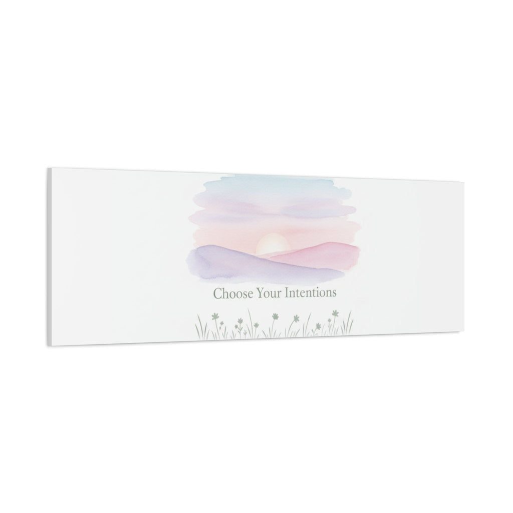 Choose Your Intentions Canvas, soft wellness poster, pastel gradient mindfulness art