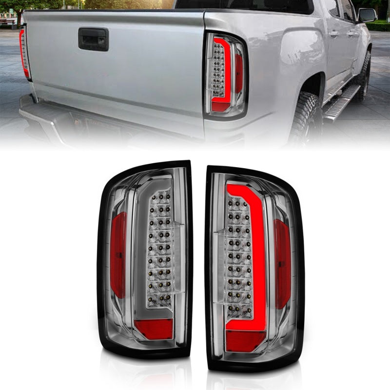ANZO 15-21 GMC Canyon LED Taillights w/ Light Bar Chrome Housing Clear Lens 311404