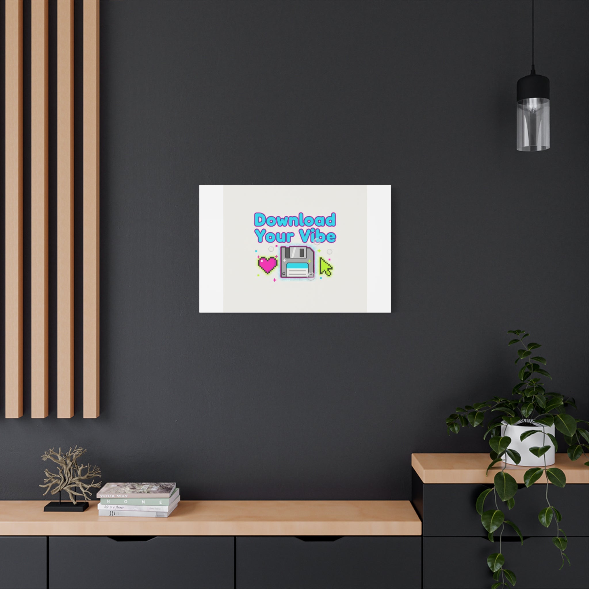 Download Your Vibe Canvas | Y2K Retro Tech, Pixel Floppy Disk Poster