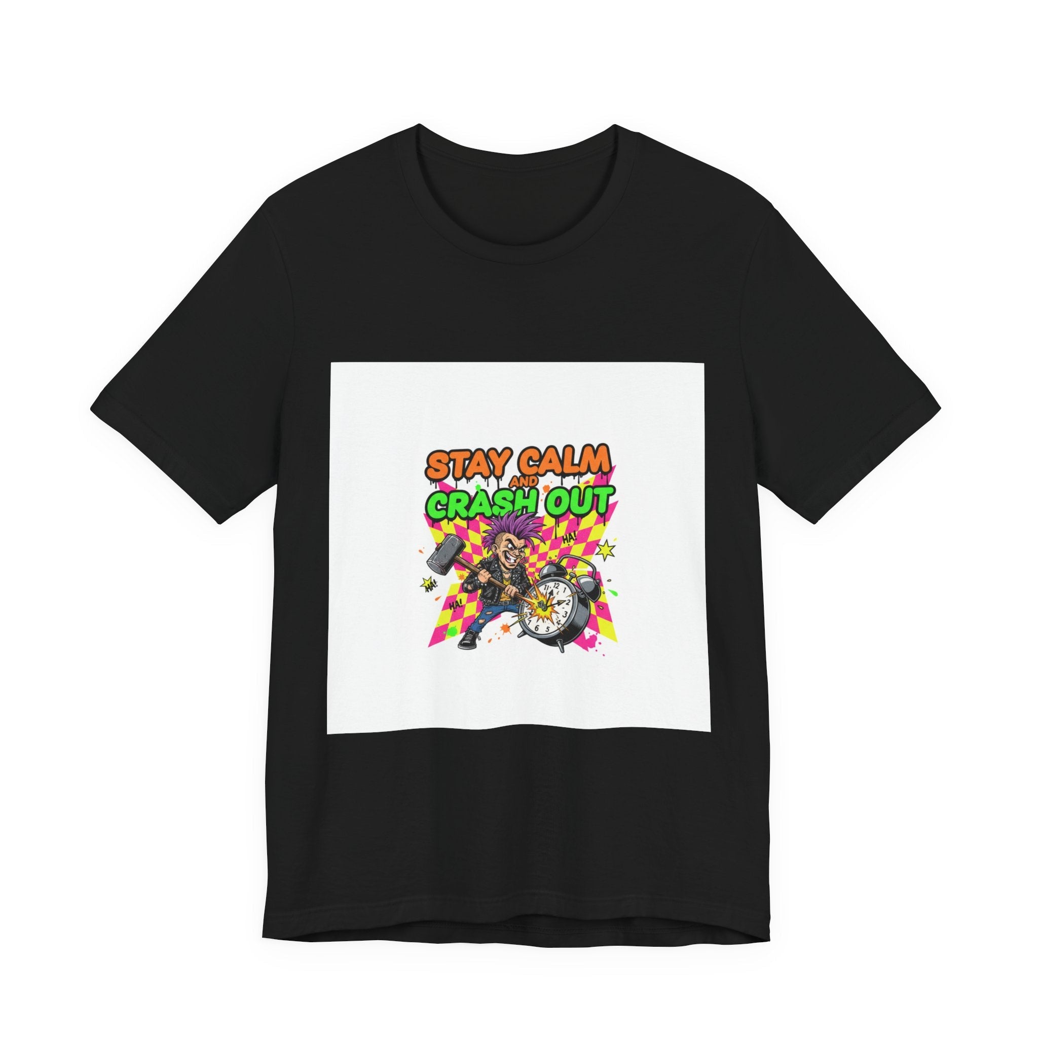 Stay Calm Crash Out Tee | meltdown shirt, neon graffiti streetwear