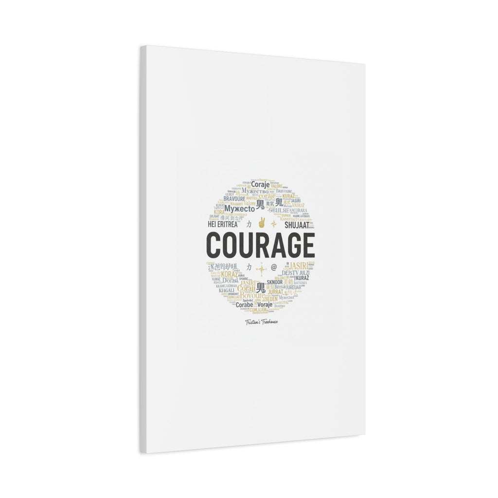 Courage Word Cloud Canvas | Fresh-Start Minimalism art print