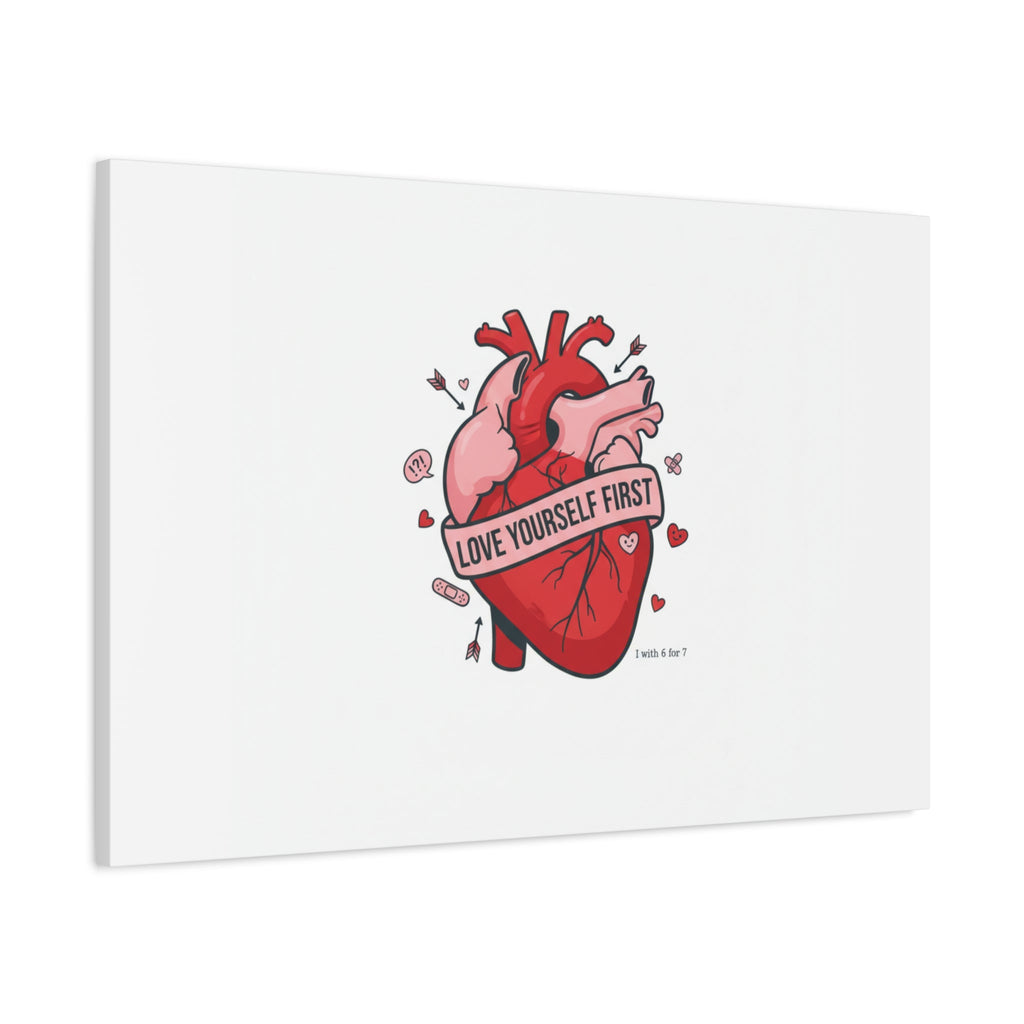 Love Yourself First Canvas, Hearts-with-a-Twist, Anti-Valentine Art