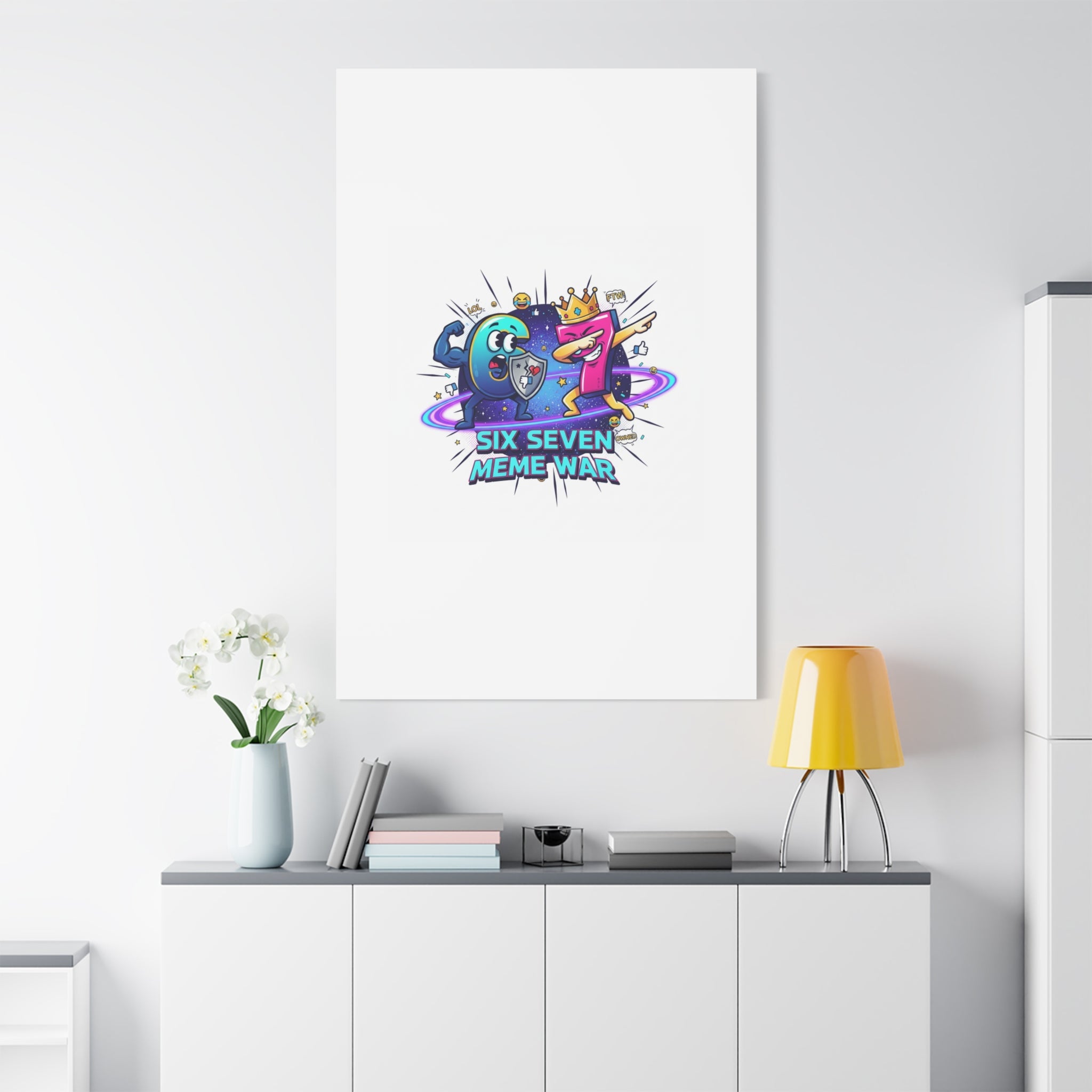 Six Seven Meme War Canvas | Legendary Internet Battle Art, Viral Culture Wall Decor