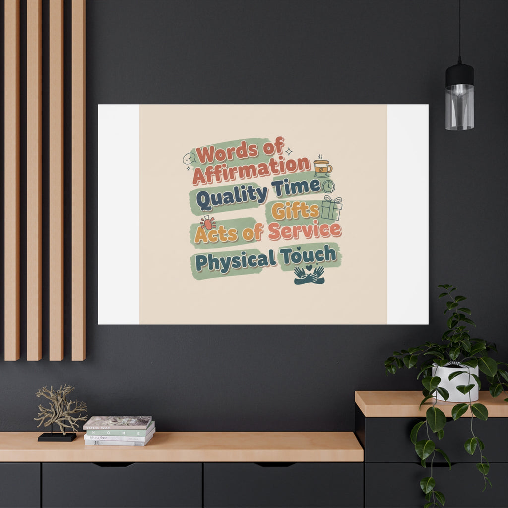 Love Languages List Matte Canvas Wall Art | love language meme, relationship humor