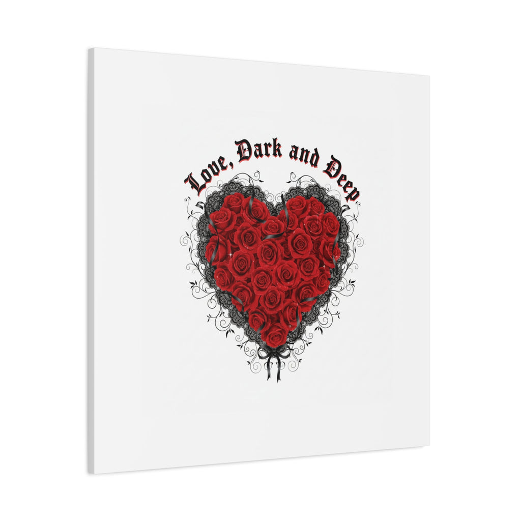 Love Dark and Deep Heart Canvas, Nu Romantic Gothic Romance, 80s Nostalgia