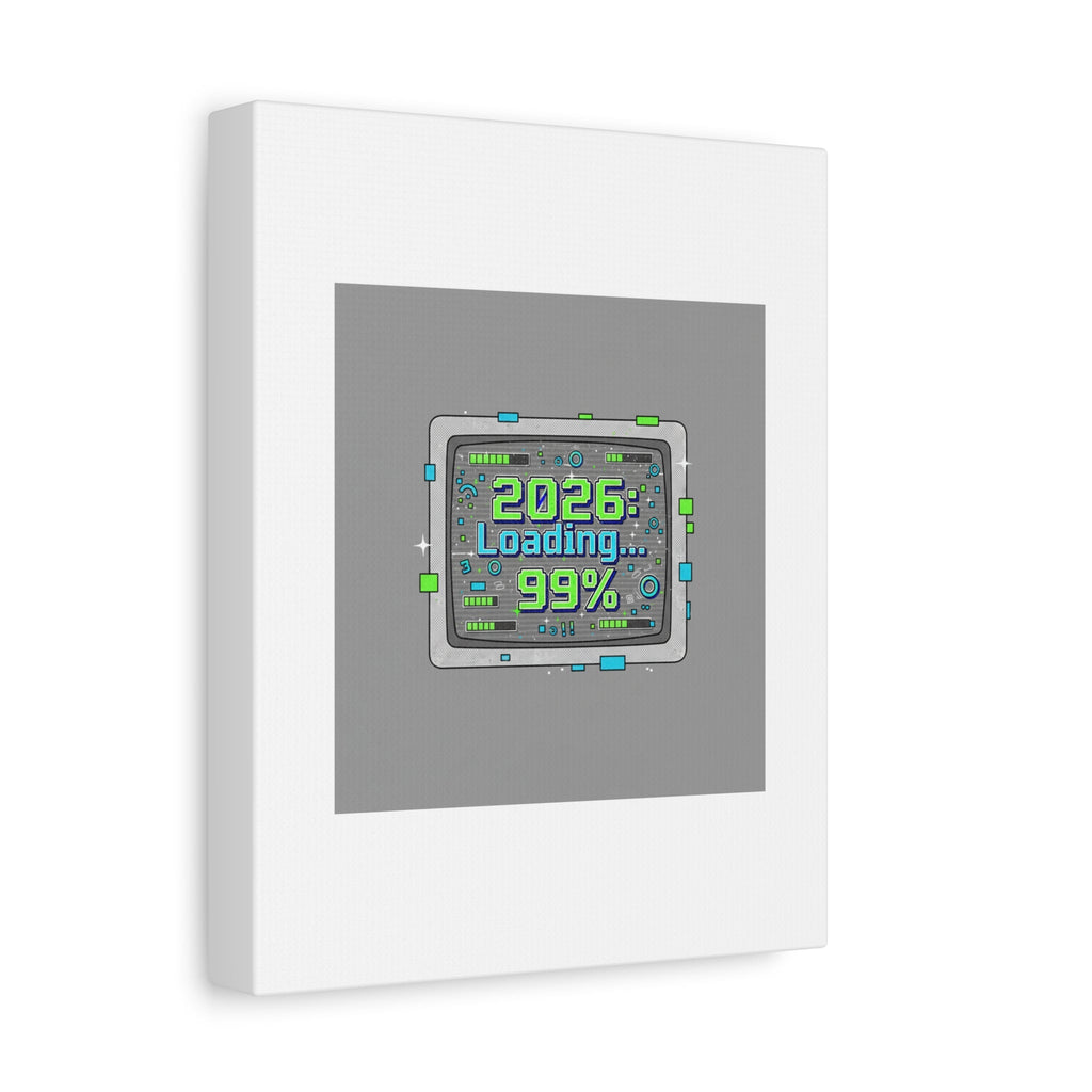 2026 Loading 99% Canvas | NYE countdown, retro system interface