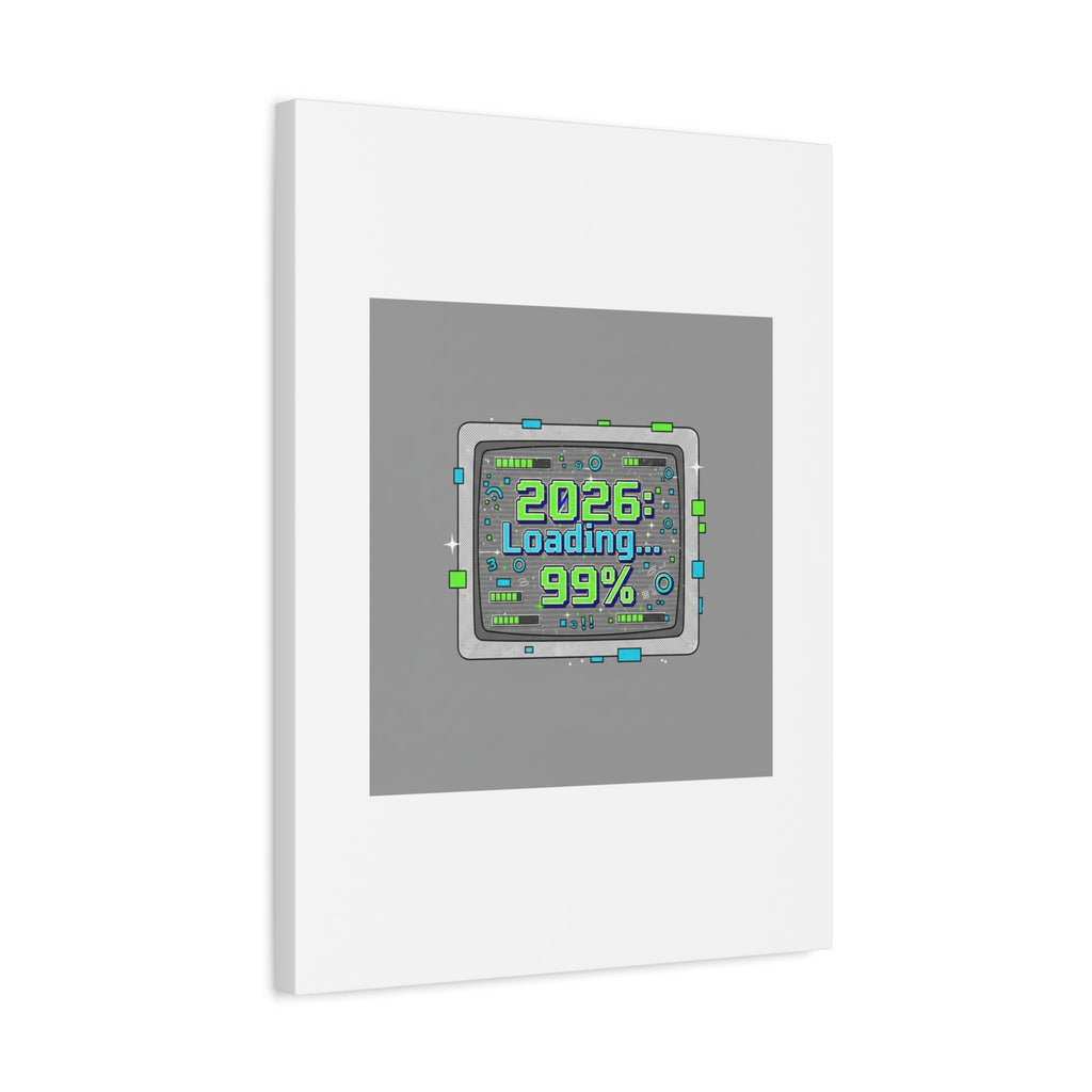 2026 Loading 99% Canvas | NYE countdown, retro system interface