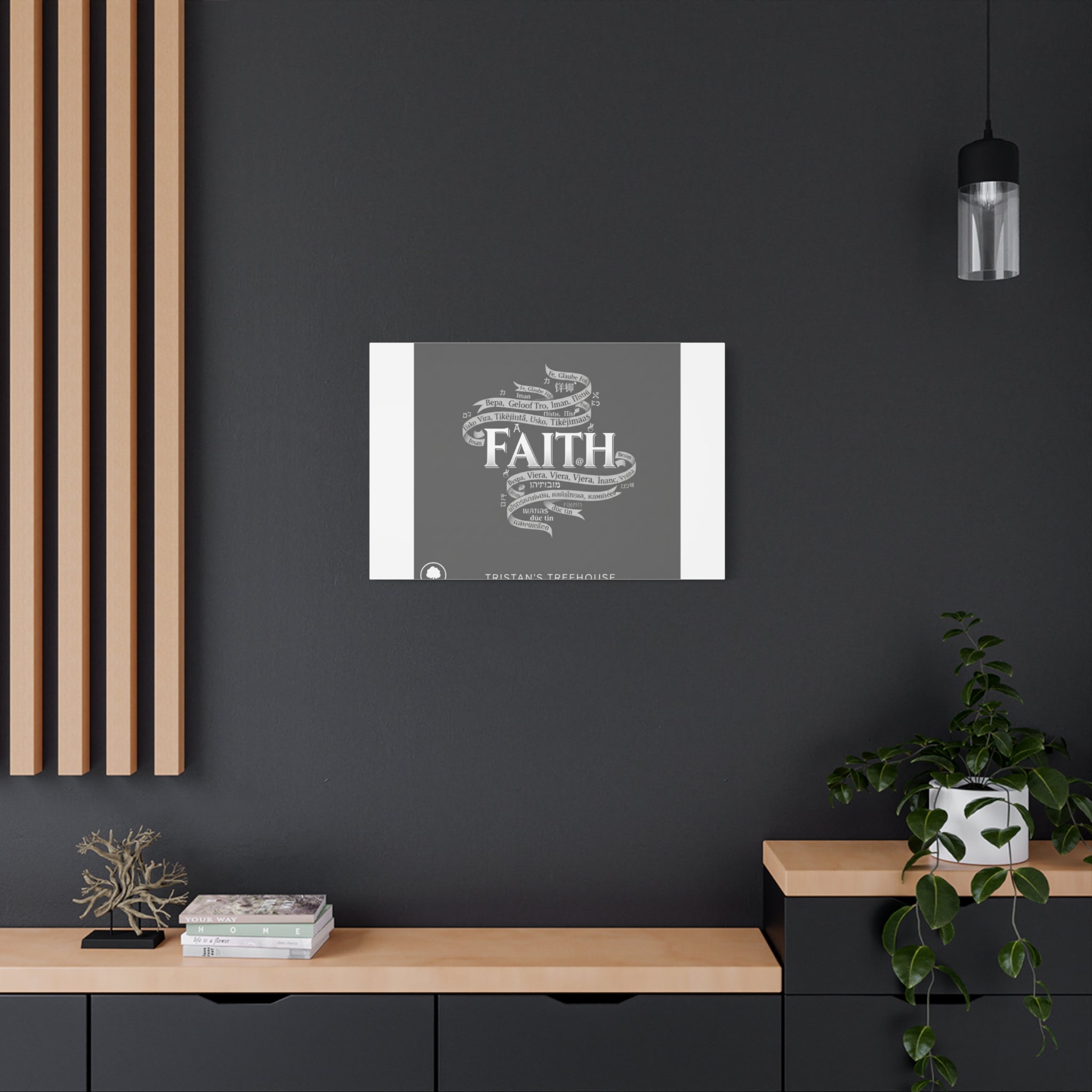 handwritten faith ribbon Canvas | sketch aesthetic, doodle design