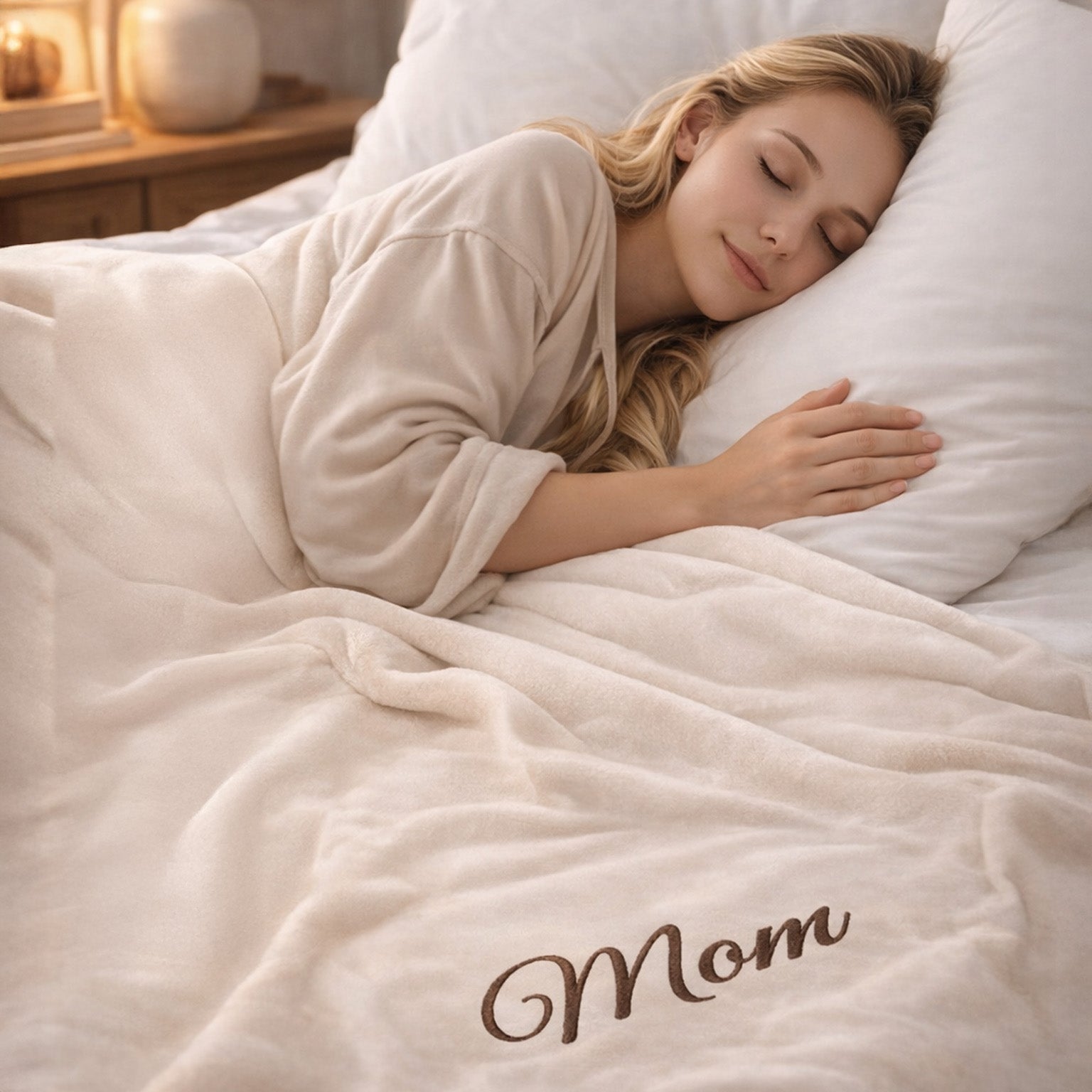 Personalized Embroidered Fleece Blanket – Custom Wedding & Couple Gift