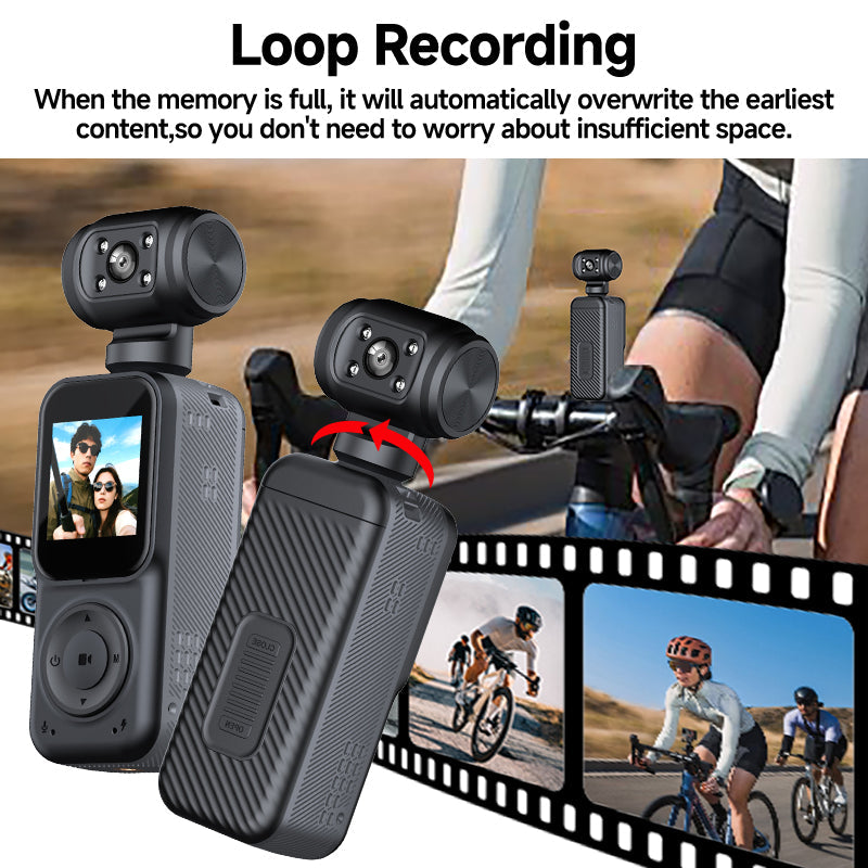 Panoramic Sports Camera Handheld DV Outdoor HD 4K Dual Lens Cycling Recorder Camera