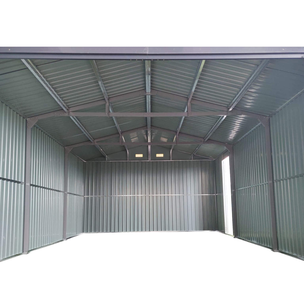 [13x20FT] Alora Large Heavy-Duty Outdoor Metal Storage Shed With Double Doors (SAK65331)