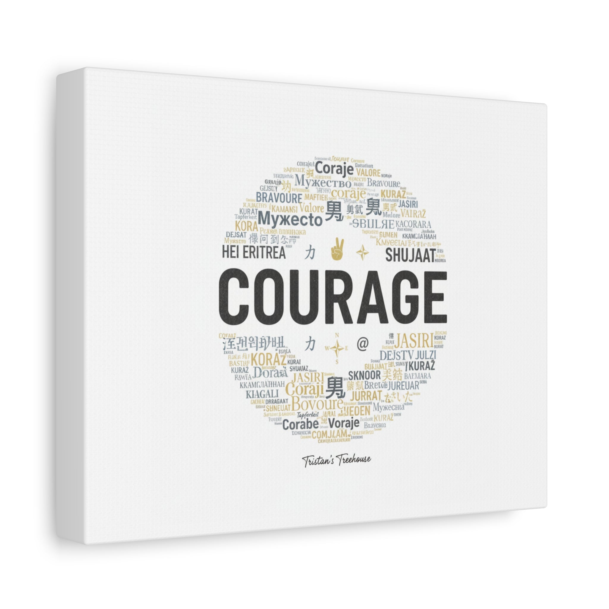 Courage Word Cloud Canvas | Fresh-Start Minimalism art print