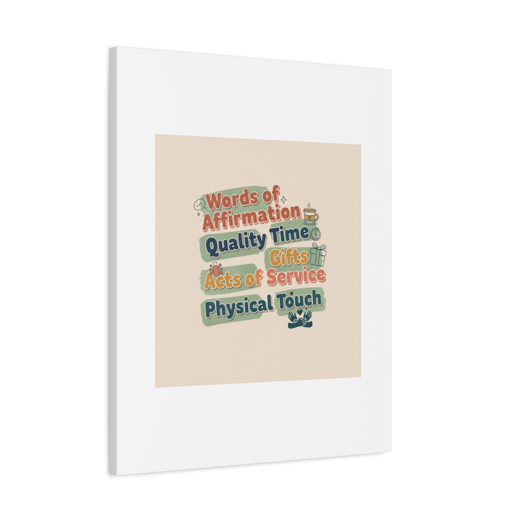 Love Languages List Matte Canvas Wall Art | love language meme, relationship humor