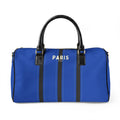 Paris Je T'aime Leather Weekender Bag — Colbalt Blue Travel Duffle