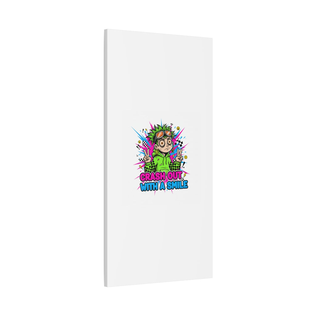 Crash Out With a Smile Canvas Print | Neon Skate Graffiti, Meme Meltdown Art