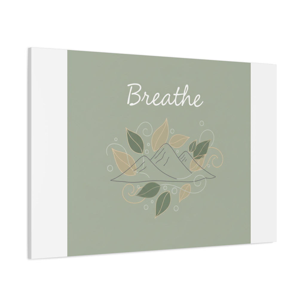 Breathe Mountain Line Canvas | Nature Symbols, Minimal Forest Wall Art
