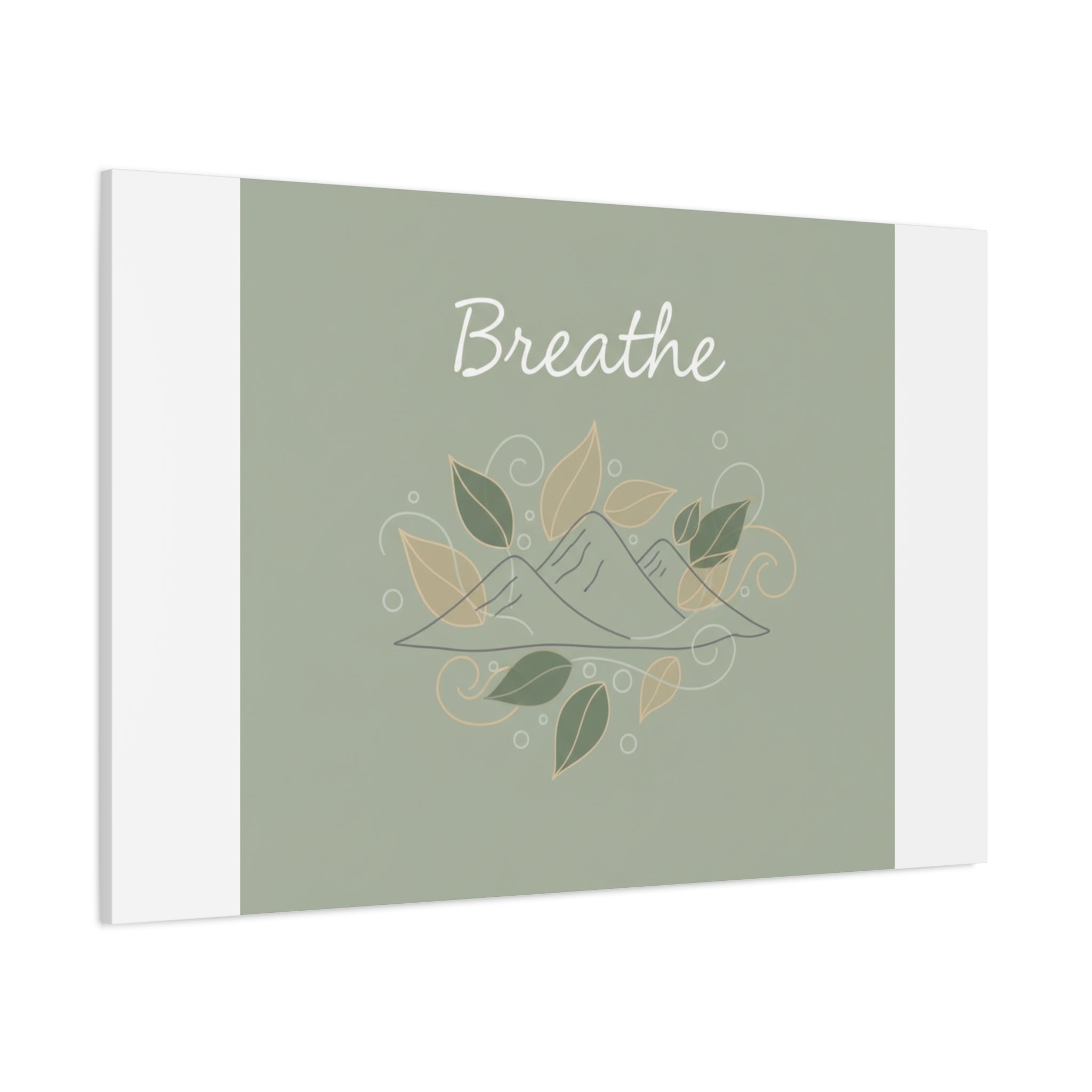 Breathe Mountain Line Canvas | Nature Symbols, Minimal Forest Wall Art