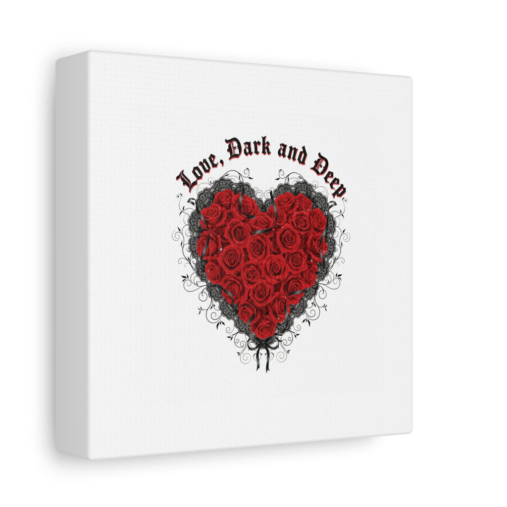 Love Dark and Deep Heart Canvas, Nu Romantic Gothic Romance, 80s Nostalgia