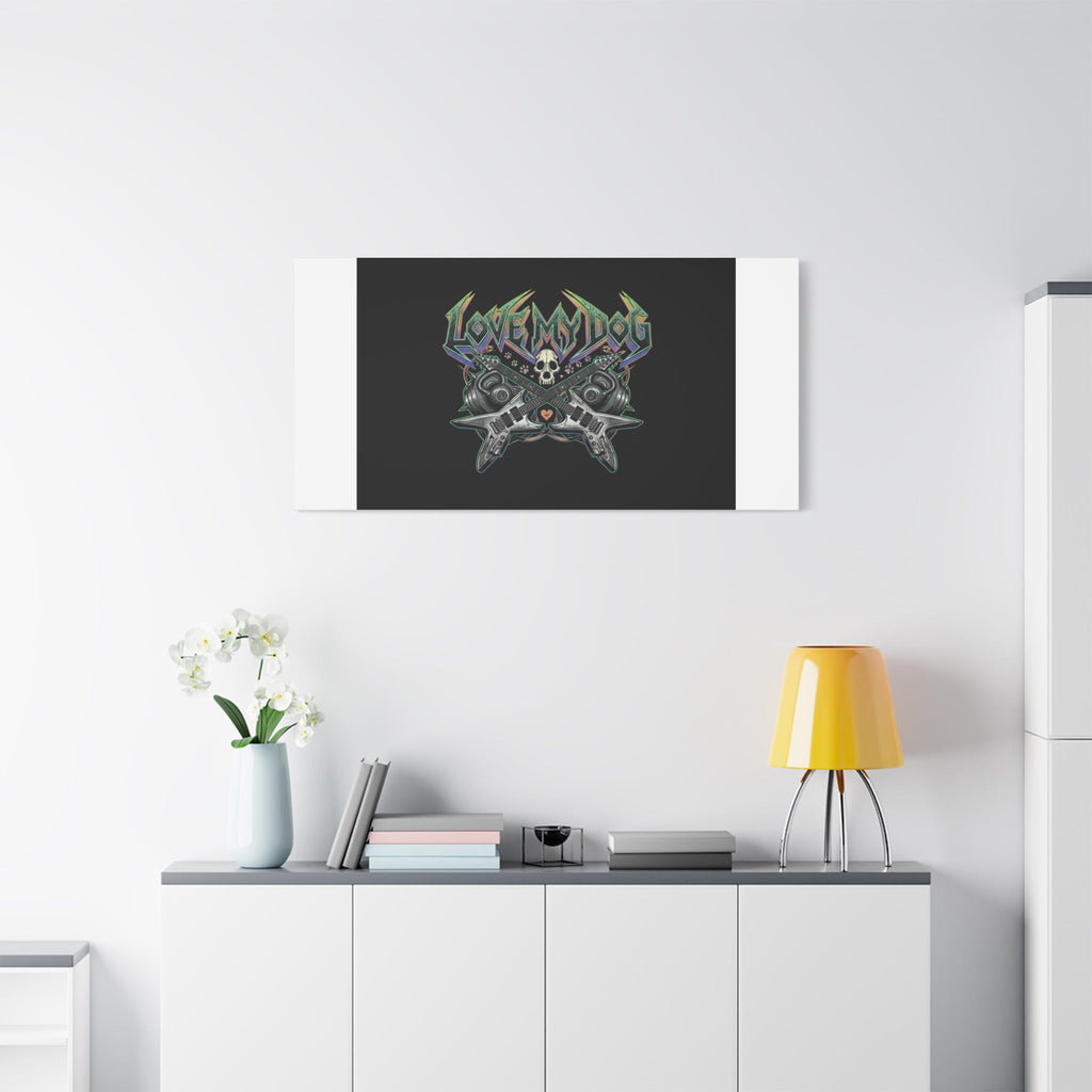 Love My Dog metal font Canvas | gothic wellness quote, edgy self-care merch