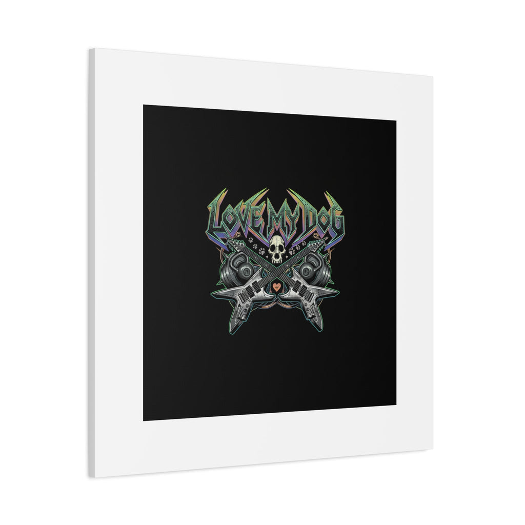 Love My Dog metal font Canvas | gothic wellness quote, edgy self-care merch