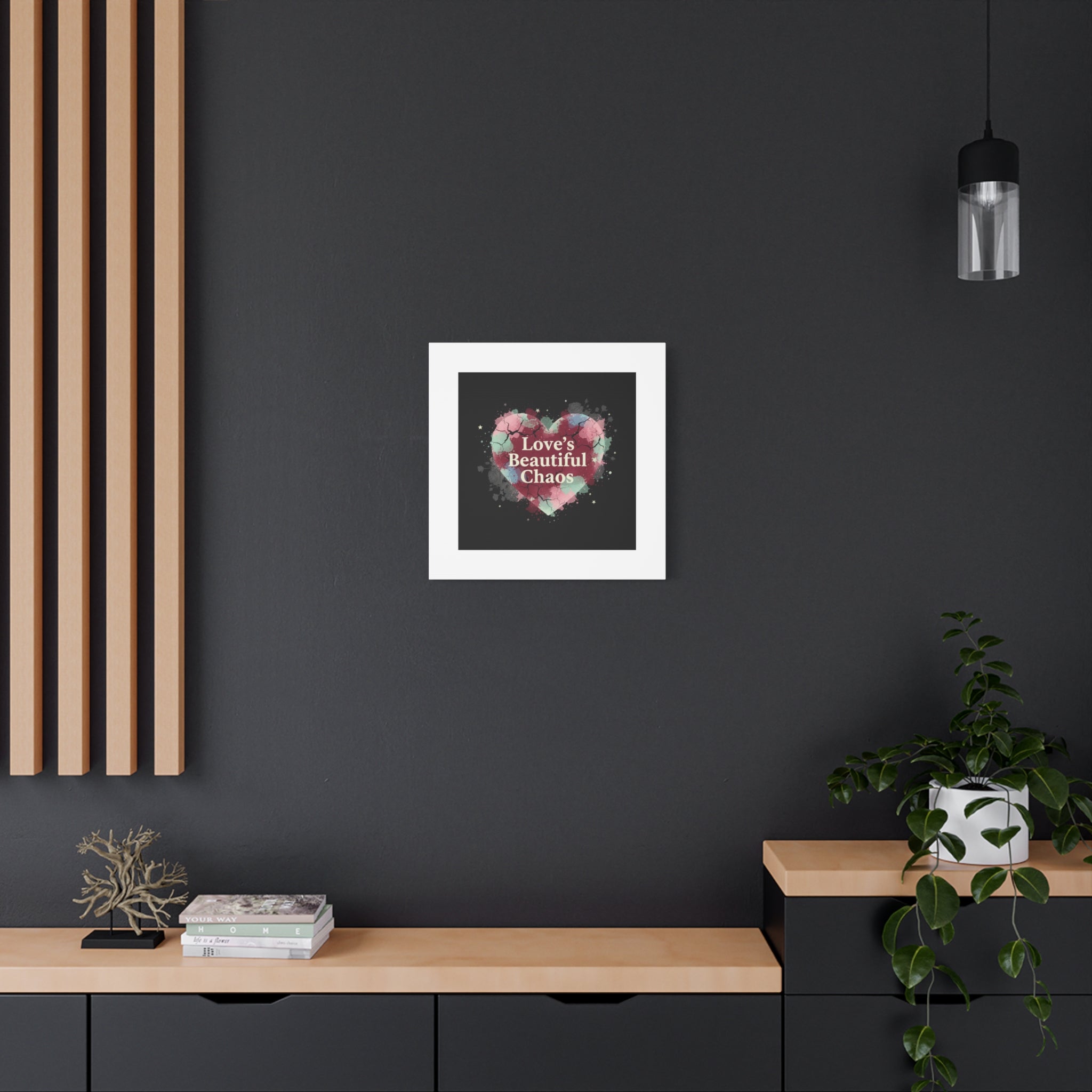 Love's Beautiful Chaos Canvas Print | Soft Grunge Hearts, Distressed Heart Art