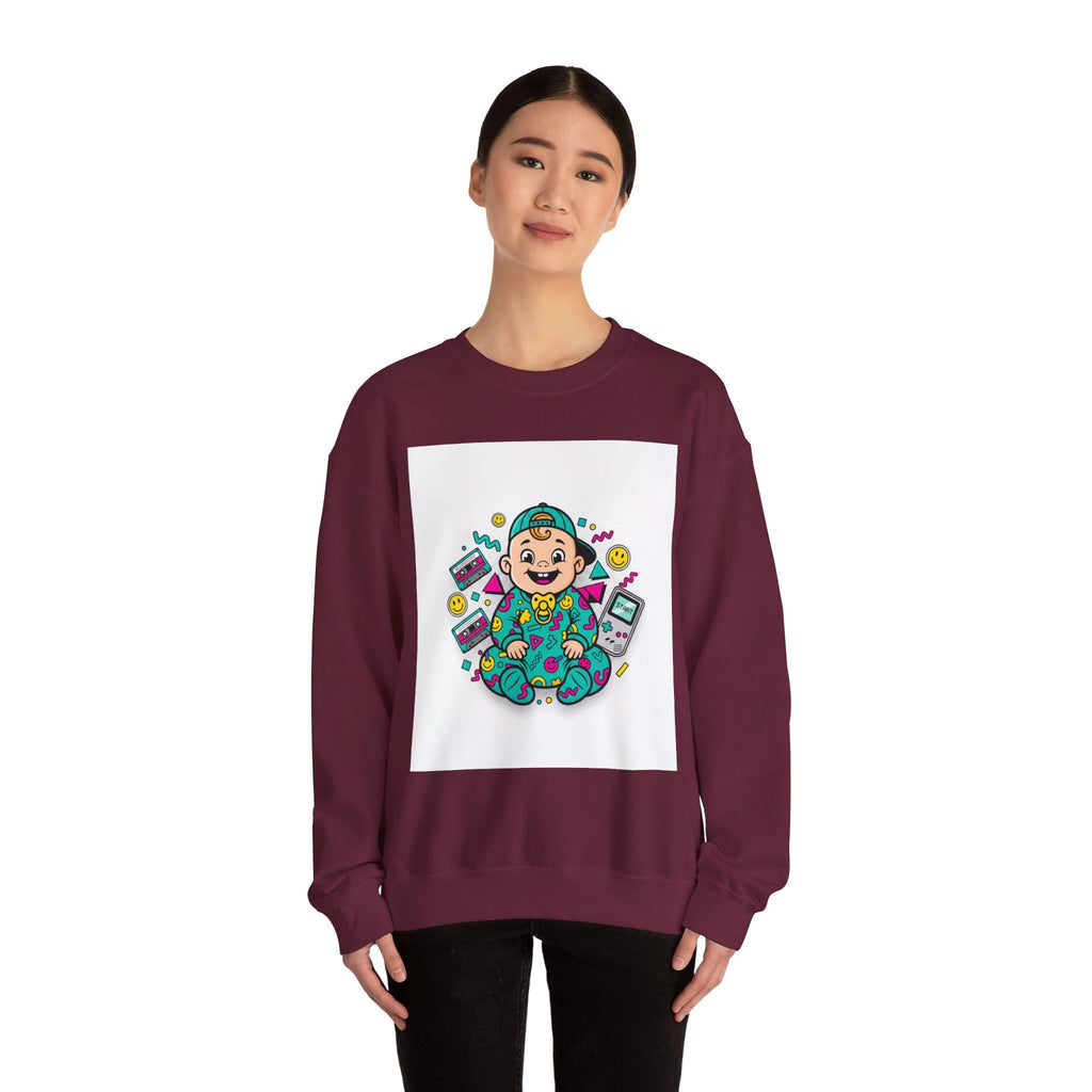 Retro Gamer Baby Crewneck Sweatshirt — Cute Arcade Controller Design
