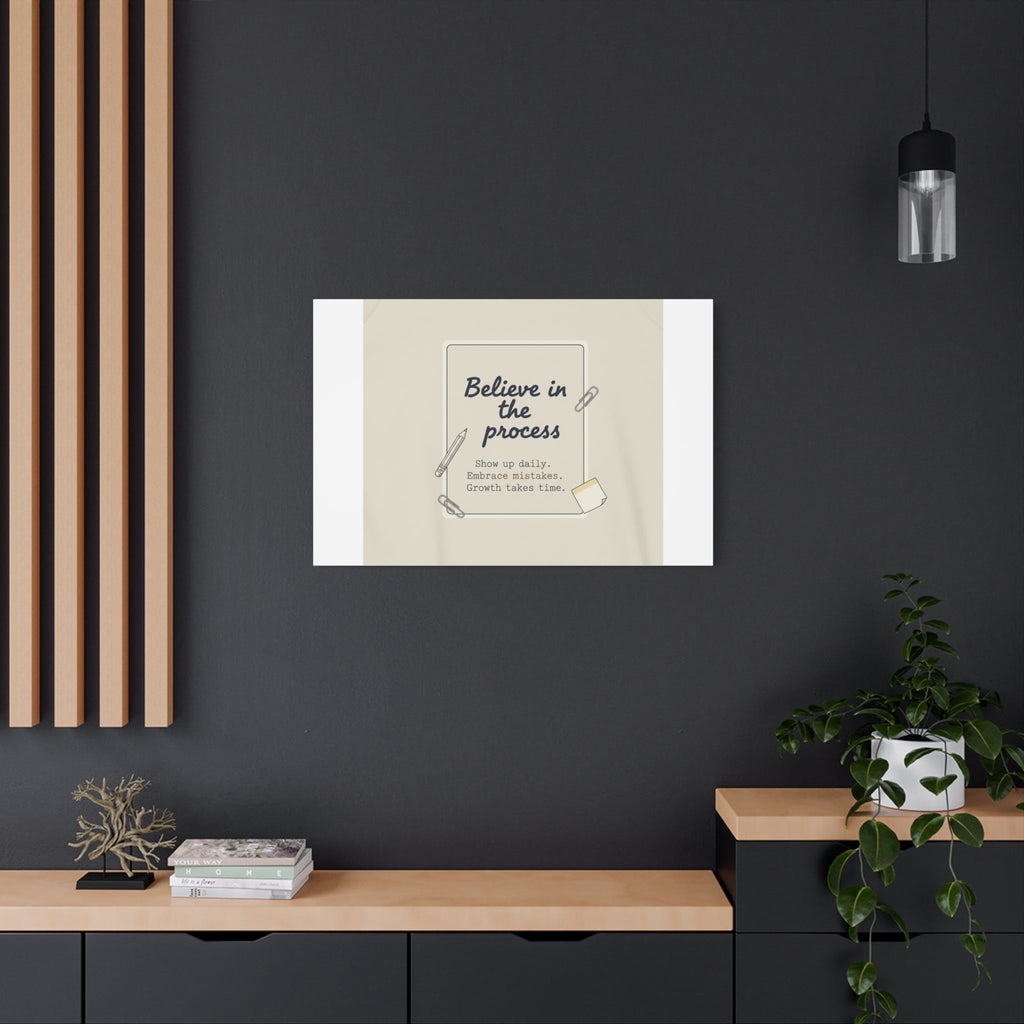 Believe in the Process Canvas | analogue note to self, handwritten reminder décor