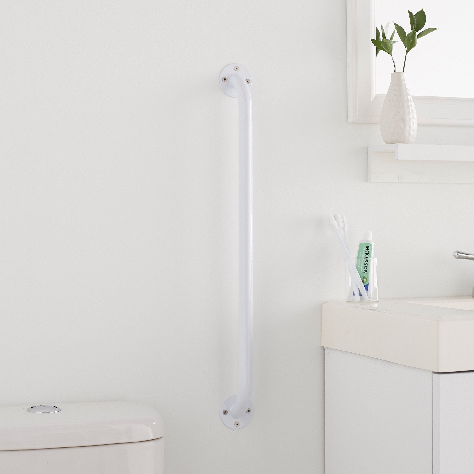 McKesson Wall Grab Bar, White Steel, 24-Inch Length 146-12024-3