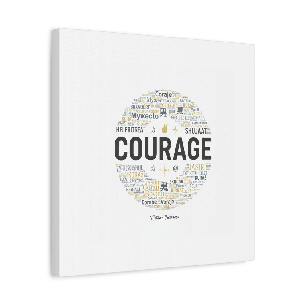 Courage Word Cloud Canvas | Fresh-Start Minimalism art print
