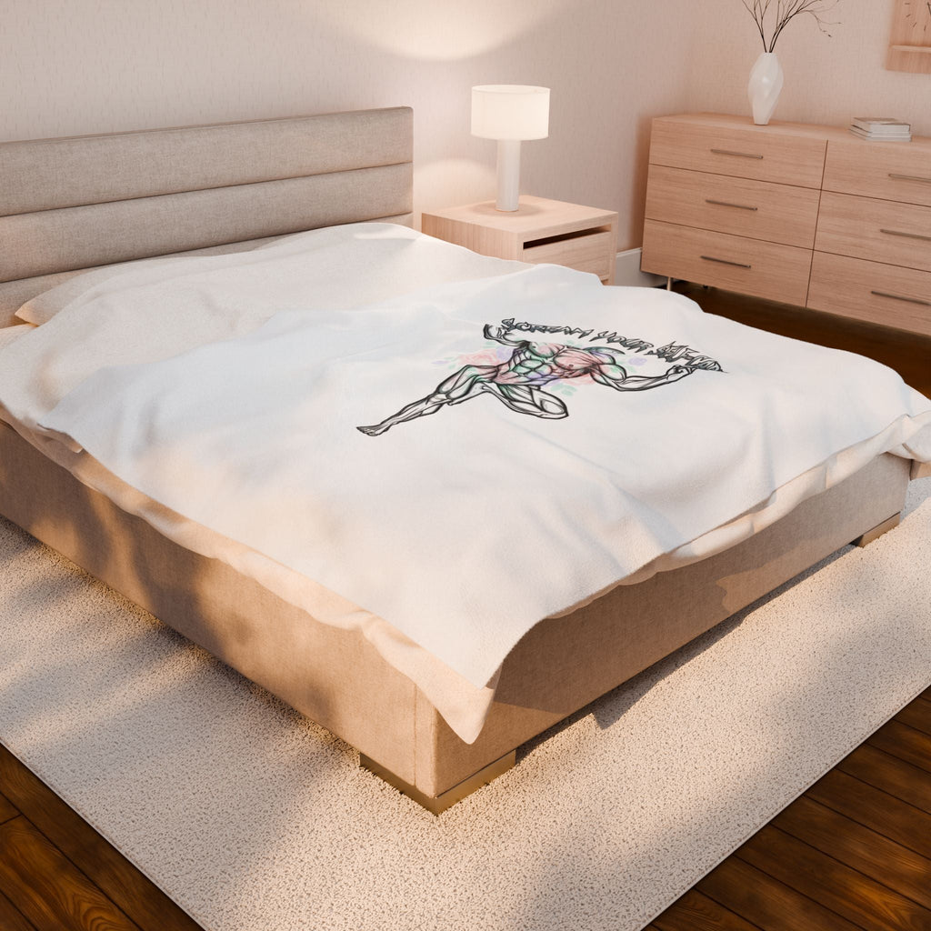 Scream Your Self-Care Velveteen Plush Blanket | gothic wellness, hard rock motivational