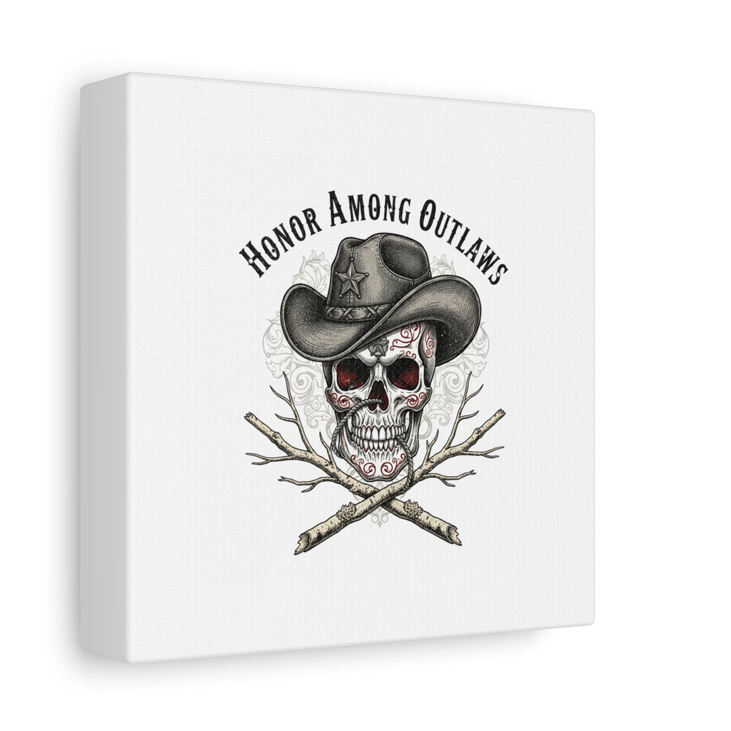 Honor Among Outlaws Canvas | Western Skull Art, Gothic Americana Desert Noir