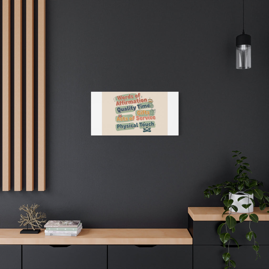 Love Languages List Matte Canvas Wall Art | love language meme, relationship humor