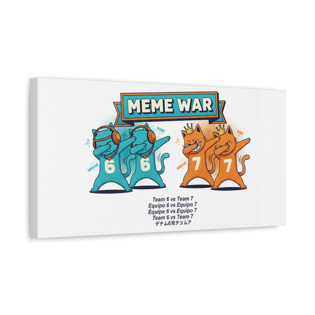 Meme War: Six vs. Seven Canvas Wall Art