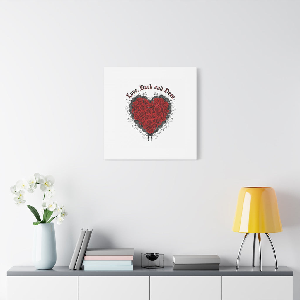 Love Dark and Deep Heart Canvas, Nu Romantic Gothic Romance, 80s Nostalgia