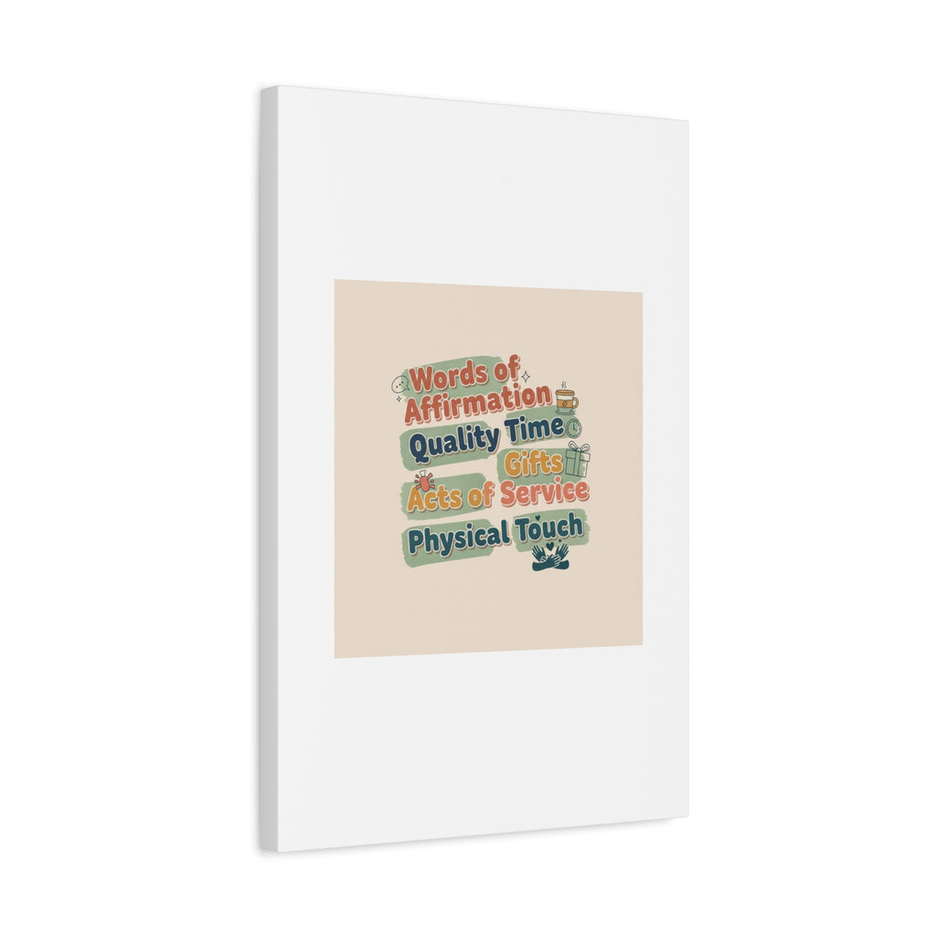 Love Languages List Matte Canvas Wall Art | love language meme, relationship humor