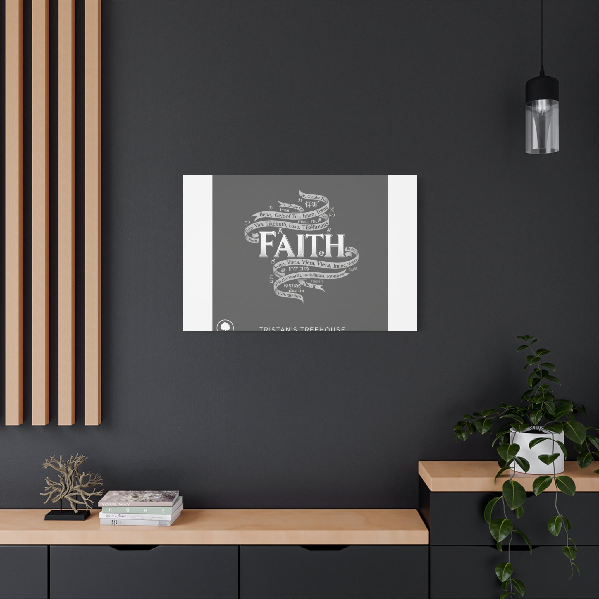 handwritten faith ribbon Canvas | sketch aesthetic, doodle design