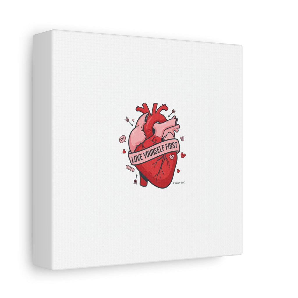 Love Yourself First Canvas, Hearts-with-a-Twist, Anti-Valentine Art