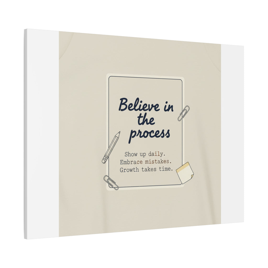 Believe in the Process Canvas | analogue note to self, handwritten reminder décor