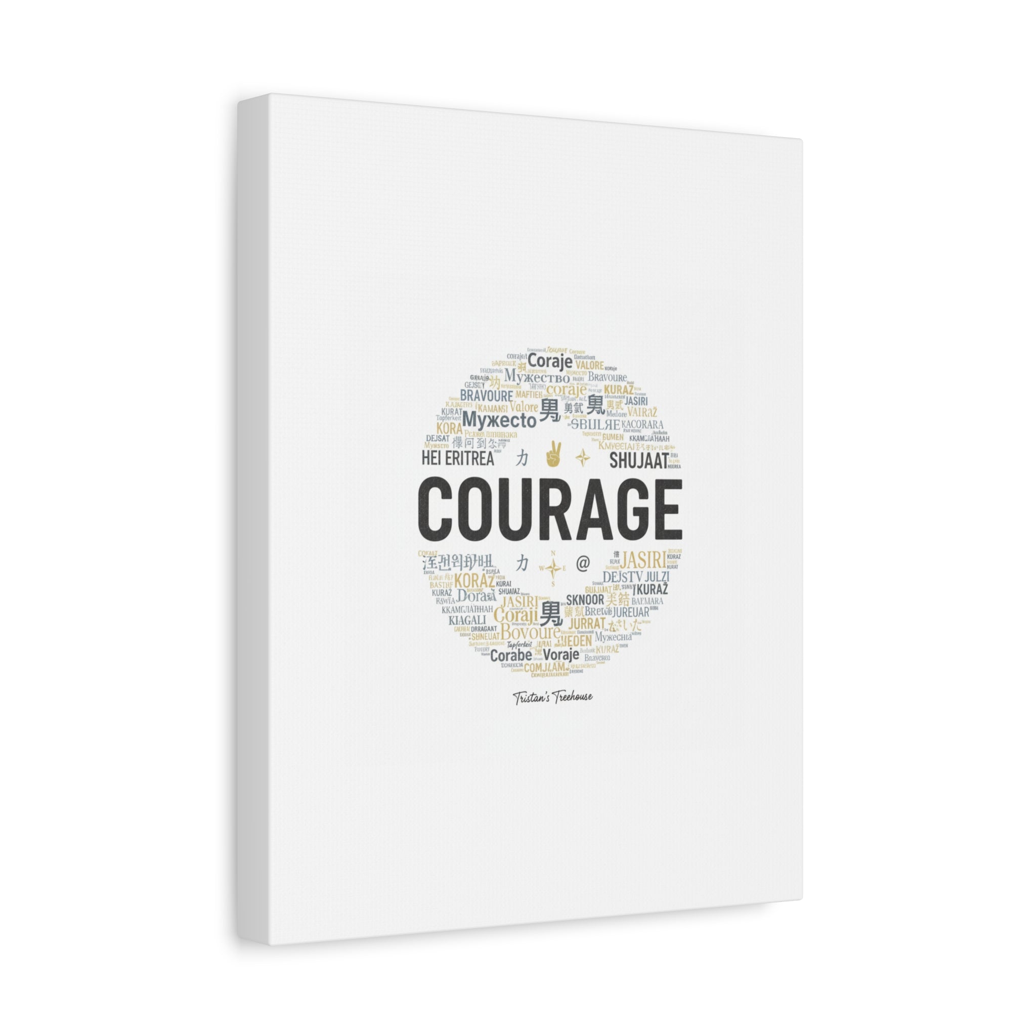 Courage Word Cloud Canvas | Fresh-Start Minimalism art print