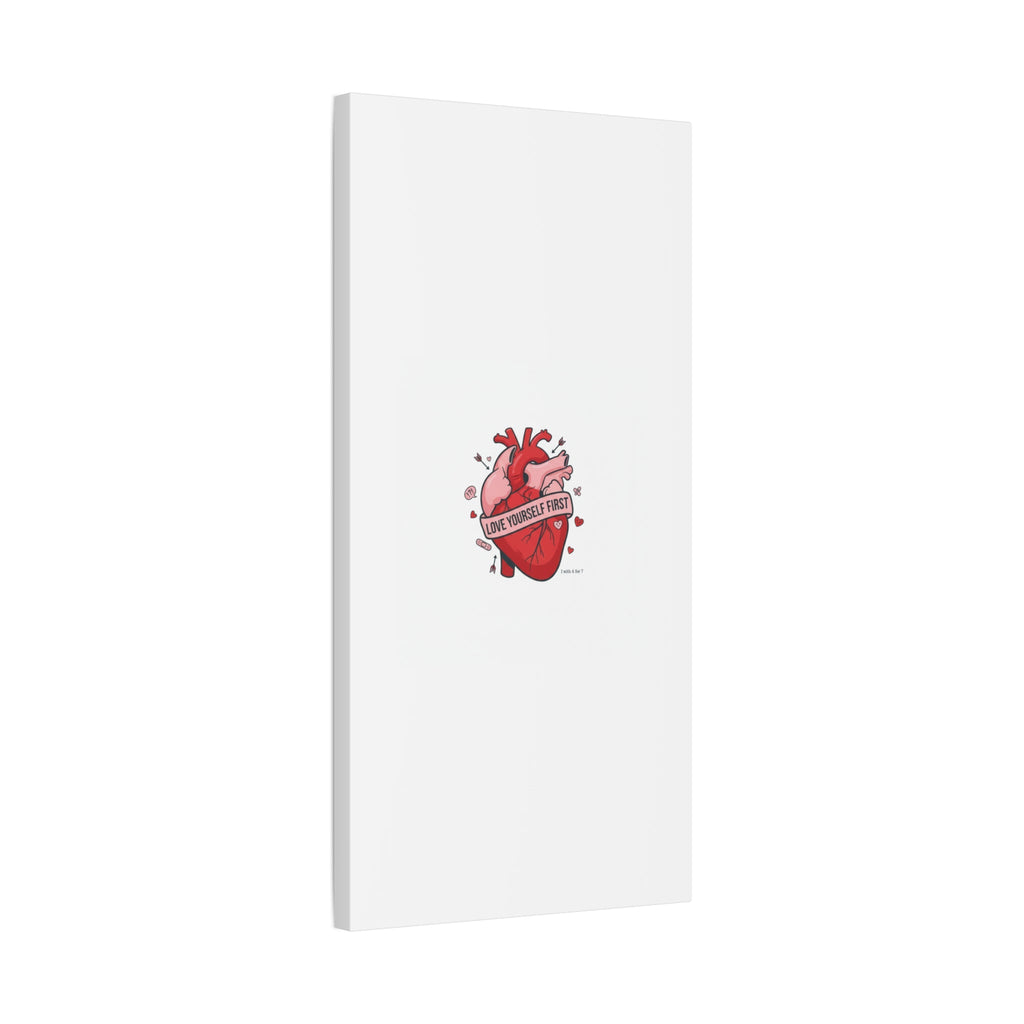 Love Yourself First Canvas, Hearts-with-a-Twist, Anti-Valentine Art