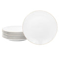 Gibson Home Ogalla 8 Piece 7.5 Inch Gold Banded Fine Ceramic Dessert Plate Set