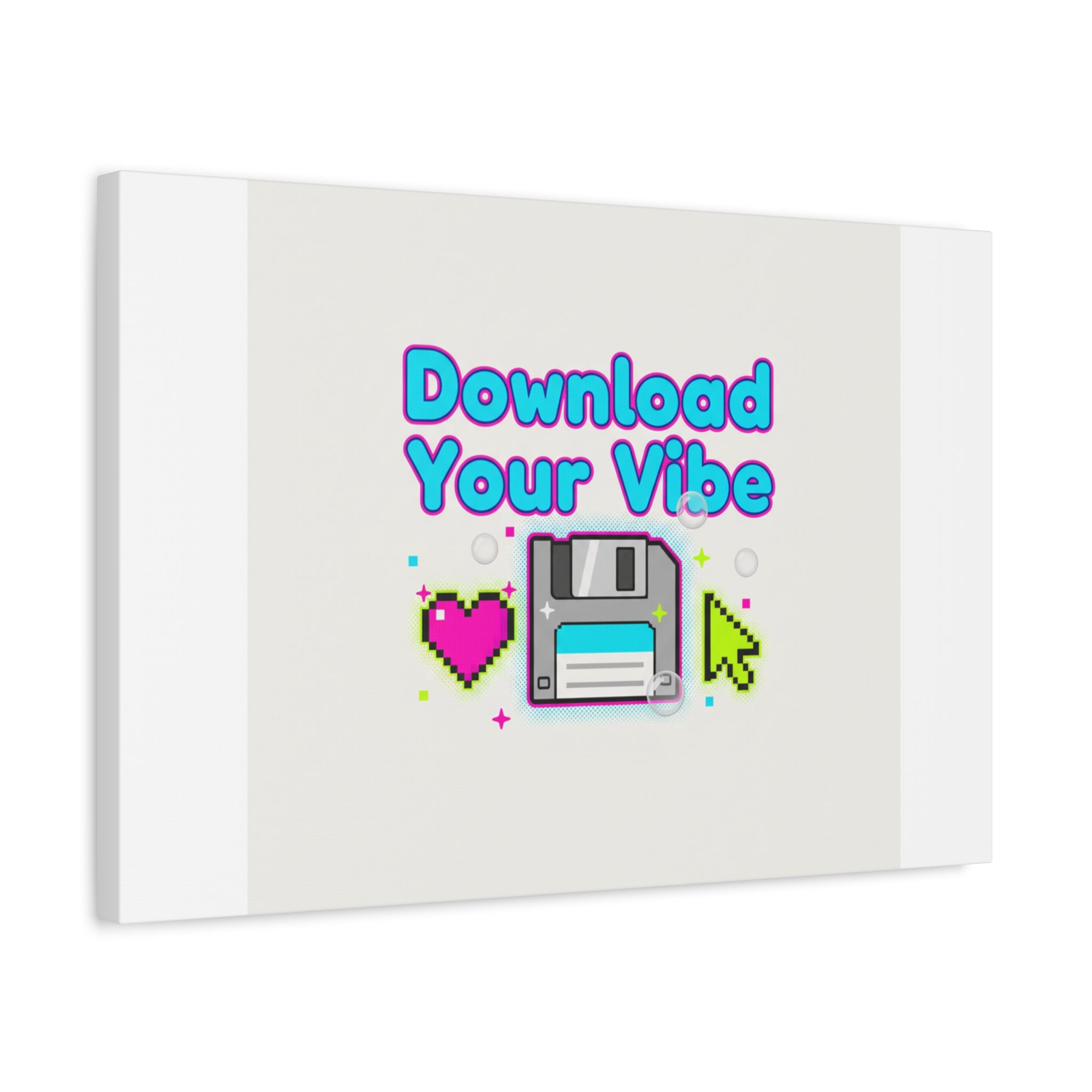 Download Your Vibe Canvas | Y2K Retro Tech, Pixel Floppy Disk Poster