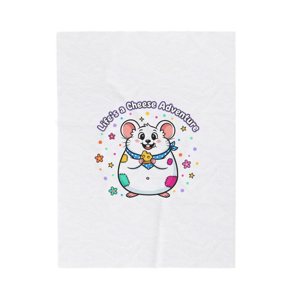 Life's a Cheese Adventure Velveteen Blanket | Rodent-Core, Cute Rat Art