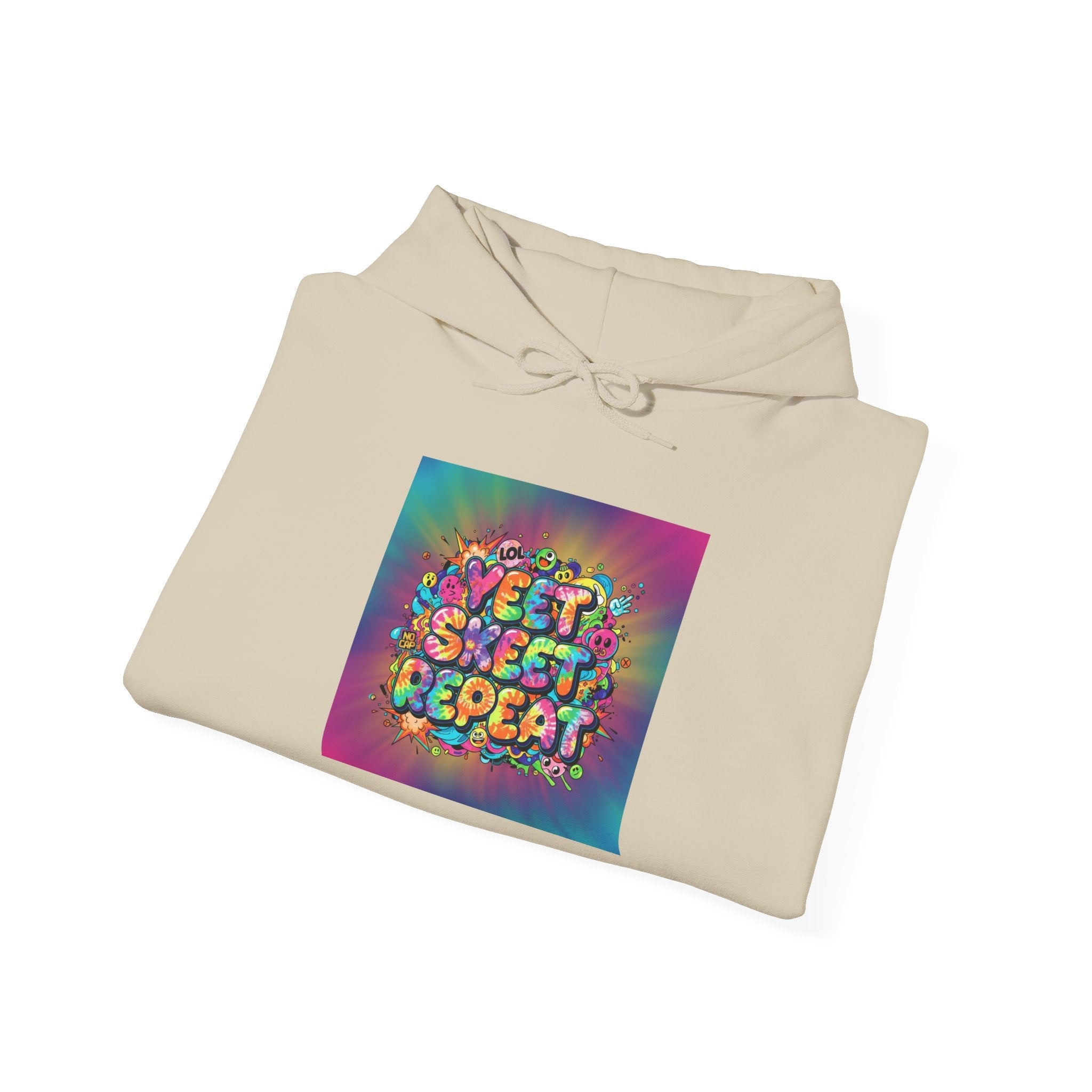 SWEET SWEET REPEAT Hoodie | slogan & glitch graphic, meme phrase