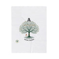 Handwritten Tree Doodle Velveteen Plush Blanket | sketch aesthetic, cozy handwritten message